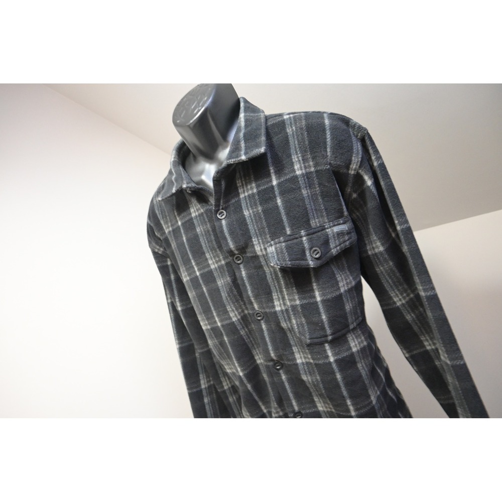 Billabong Fleece Jacket Shirt Mens XXL Grey Black Plaid Adventure Division EUC